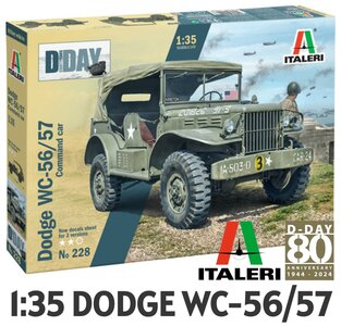 ITALERI | DODGE WC-56/57 COMMAND CAR 80 YEARS D-DAY (PLASTIC MODELBOUWDOOS) | 1:35