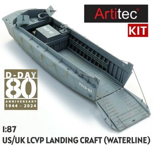 ARTITEC | US/UK LCVP LANDING CRAFT WATERLINE (BOUW-KIT) | 1:87