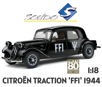 SOLIDO | CITROEN TRACTION FFI (FORCES FRANÇAISES DE I'INTÉRIEUR) 1944 | 1:18