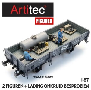 ARTITEC | LADING SPROEIWAGEN + 2 FIGUREN (READY-MADE) | 1:87