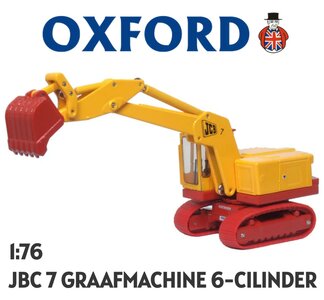 OXFORD | JCB 7 GRAAFMACHINE MET RUPSBANDEN | 1:76