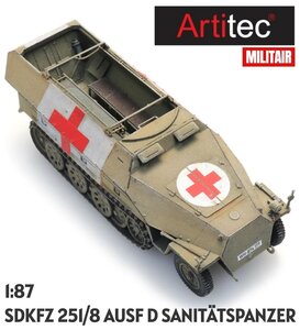 ARTITEC | SDKFZ 251/8 AUSF D SANITATSPANZER (READY-MADE) | 1:87