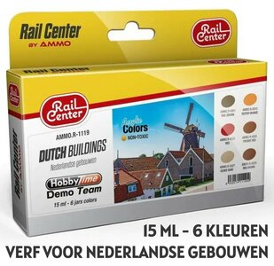 RAIL CENTER | DUTCH BUILDINGS  VERF NEDERLANDSE GEBOUWEN 6 STUKS | 15 ML