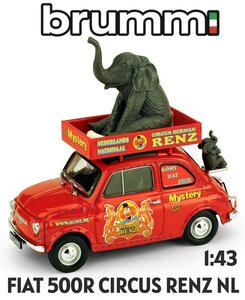 BRUMM | FIAT 500R CIRCUS RENZ NEDERLAND 'MISTERY 2008' | 1:43