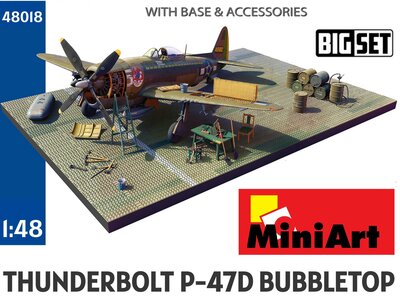 MINIART | THUNDERBOLT P-47D BUBBLETOP  WHIT BASE & ACCESSOIRES BIG SET | 1:48