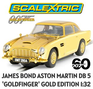 SCALEXTRIC | JAMES BOND ASTON MARTIN DB5 'GOLDFINGER' 60TH ANNIVERSARY  GOLD EDITION (SLOTCAR) | 1:32