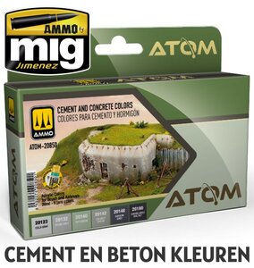 ATOM | CEMENT EN BETON KLEUREN 6 STUKS | 20 ML