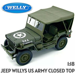 WELLY | WILLYS JEEP 1/4 TON US ARMY (CLOSED TOP) 1944 | 1:18