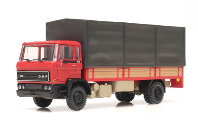 ARTITEC | DAF KANTELCABINE 1982 OPEN BAK MET HUIF 'ROOD' (READY MADE) | 1:87